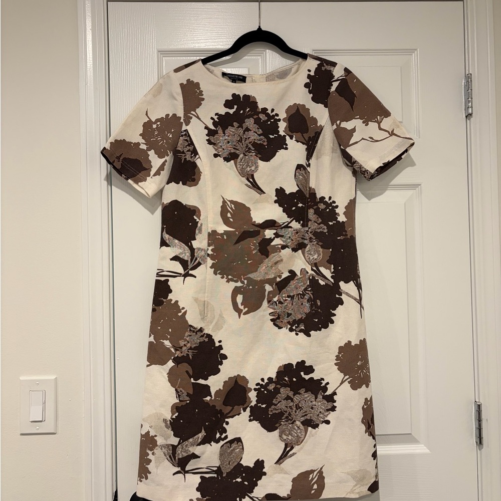 Lafayette 148 New York Brown Floral Mini Dress